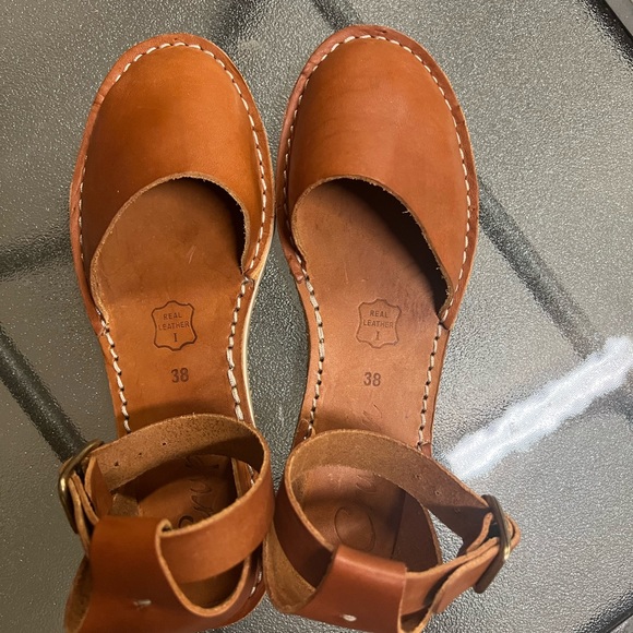 Gorgeous handmade Italian leather Crupon flats sz 38 - Picture 2 of 4